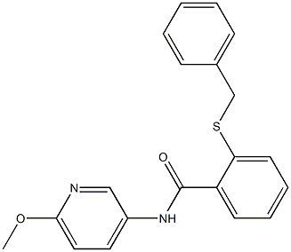 2-benzylsulfanyl-N-(6-methoxypyridin-3-yl)benzamide Struktur