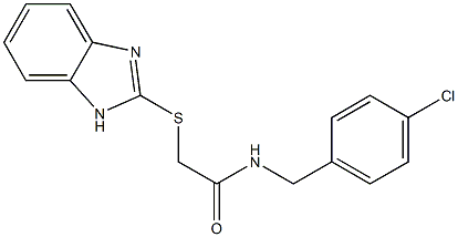 2-(1H-benzimidazol-2-ylsulfanyl)-N-[(4-chlorophenyl)methyl]acetamide Struktur