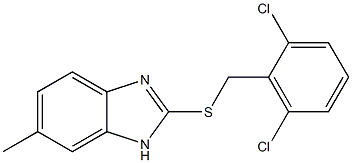 2-[(2,6-dichlorophenyl)methylsulfanyl]-6-methyl-1H-benzimidazole Struktur