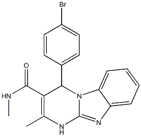 4-(4-bromophenyl)-N,2-dimethyl-1,4-dihydropyrimido[1,2-a]benzimidazole-3-carboxamide Struktur