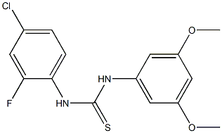 1-(4-chloro-2-fluorophenyl)-3-(3,5-dimethoxyphenyl)thiourea Struktur