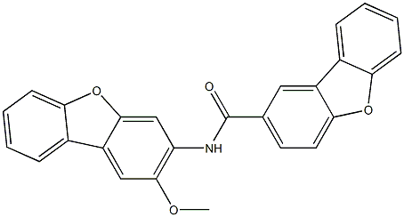 N-(2-methoxydibenzofuran-3-yl)dibenzofuran-2-carboxamide Struktur