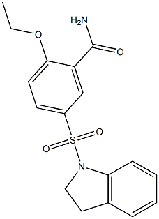 5-(2,3-dihydroindol-1-ylsulfonyl)-2-ethoxybenzamide Struktur