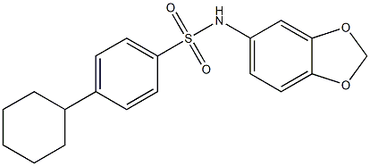 N-(1,3-benzodioxol-5-yl)-4-cyclohexylbenzenesulfonamide Struktur