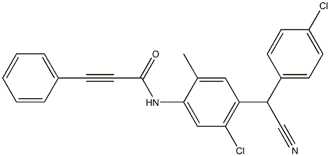 N-[5-chloro-4-[(4-chlorophenyl)-cyanomethyl]-2-methylphenyl]-3-phenylprop-2-ynamide Structure