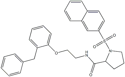 N-[2-(2-benzylphenoxy)ethyl]-1-naphthalen-2-ylsulfonylpyrrolidine-2-carboxamide Struktur