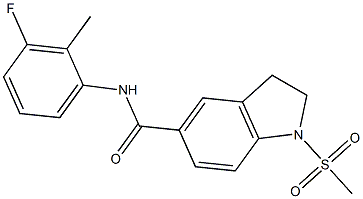 N-(3-fluoro-2-methylphenyl)-1-methylsulfonyl-2,3-dihydroindole-5-carboxamide Struktur