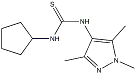 1-cyclopentyl-3-(1,3,5-trimethylpyrazol-4-yl)thiourea Struktur