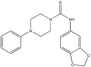 N-(1,3-benzodioxol-5-yl)-4-phenylpiperazine-1-carbothioamide Struktur