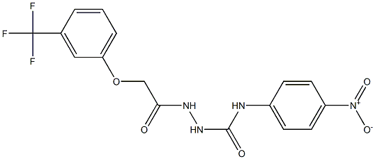 1-(4-nitrophenyl)-3-[[2-[3-(trifluoromethyl)phenoxy]acetyl]amino]urea Struktur