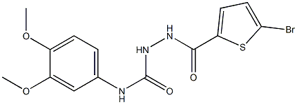 1-[(5-bromothiophene-2-carbonyl)amino]-3-(3,4-dimethoxyphenyl)urea Struktur