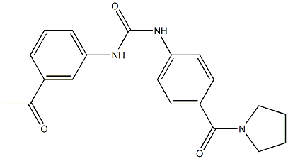 1-(3-acetylphenyl)-3-[4-(pyrrolidine-1-carbonyl)phenyl]urea Struktur