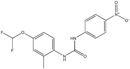 1-[4-(difluoromethoxy)-2-methylphenyl]-3-(4-nitrophenyl)urea Struktur