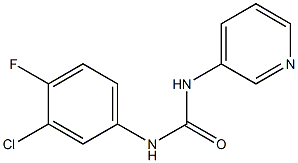 1-(3-chloro-4-fluorophenyl)-3-pyridin-3-ylurea Struktur