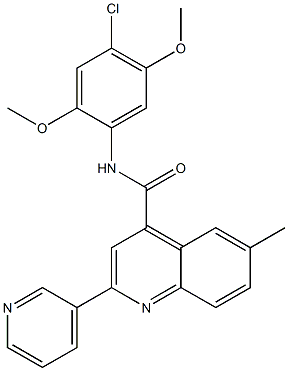 N-(4-chloro-2,5-dimethoxyphenyl)-6-methyl-2-pyridin-3-ylquinoline-4-carboxamide Struktur