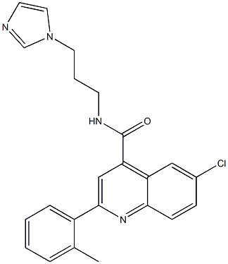 6-chloro-N-(3-imidazol-1-ylpropyl)-2-(2-methylphenyl)quinoline-4-carboxamide Struktur