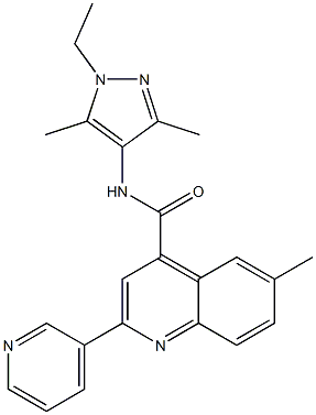 N-(1-ethyl-3,5-dimethylpyrazol-4-yl)-6-methyl-2-pyridin-3-ylquinoline-4-carboxamide Struktur