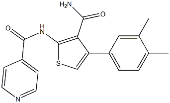 N-[3-carbamoyl-4-(3,4-dimethylphenyl)thiophen-2-yl]pyridine-4-carboxamide Struktur