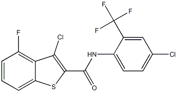 3-chloro-N-[4-chloro-2-(trifluoromethyl)phenyl]-4-fluoro-1-benzothiophene-2-carboxamide Struktur