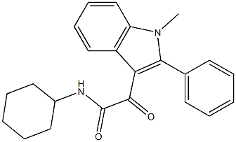 N-cyclohexyl-2-(1-methyl-2-phenylindol-3-yl)-2-oxoacetamide Struktur