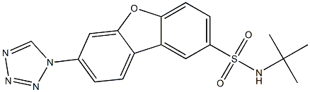 N-tert-butyl-7-(tetrazol-1-yl)dibenzofuran-2-sulfonamide Struktur