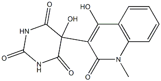 5-hydroxy-5-(4-hydroxy-1-methyl-2-oxoquinolin-3-yl)-1,3-diazinane-2,4,6-trione Struktur