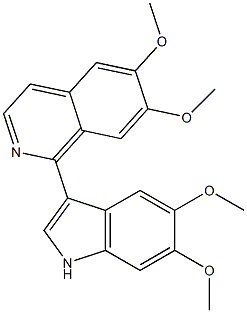 1-(5,6-dimethoxy-1H-indol-3-yl)-6,7-dimethoxyisoquinoline Struktur