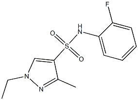 1-ethyl-N-(2-fluorophenyl)-3-methylpyrazole-4-sulfonamide Struktur