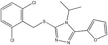 3-[(2,6-dichlorophenyl)methylsulfanyl]-5-(furan-2-yl)-4-propan-2-yl-1,2,4-triazole Struktur