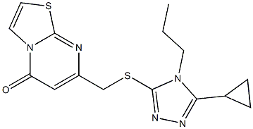 7-[(5-cyclopropyl-4-propyl-1,2,4-triazol-3-yl)sulfanylmethyl]-[1,3]thiazolo[3,2-a]pyrimidin-5-one Struktur