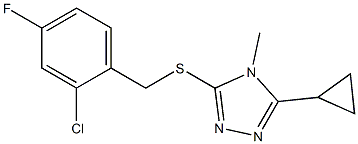 3-[(2-chloro-4-fluorophenyl)methylsulfanyl]-5-cyclopropyl-4-methyl-1,2,4-triazole Struktur