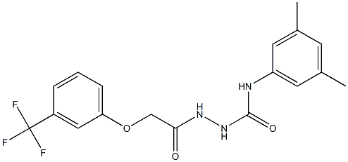 1-(3,5-dimethylphenyl)-3-[[2-[3-(trifluoromethyl)phenoxy]acetyl]amino]urea Struktur