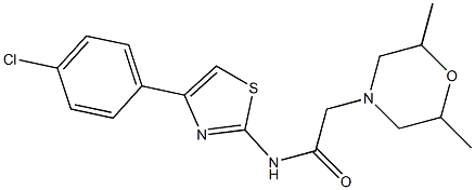 N-[4-(4-chlorophenyl)-1,3-thiazol-2-yl]-2-(2,6-dimethylmorpholin-4-yl)acetamide Struktur