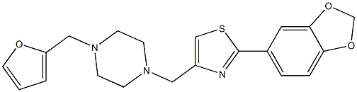 2-(1,3-benzodioxol-5-yl)-4-[[4-(furan-2-ylmethyl)piperazin-1-yl]methyl]-1,3-thiazole Struktur