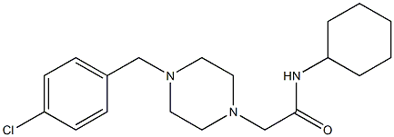 2-[4-[(4-chlorophenyl)methyl]piperazin-1-yl]-N-cyclohexylacetamide Struktur