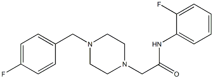 N-(2-fluorophenyl)-2-[4-[(4-fluorophenyl)methyl]piperazin-1-yl]acetamide Struktur