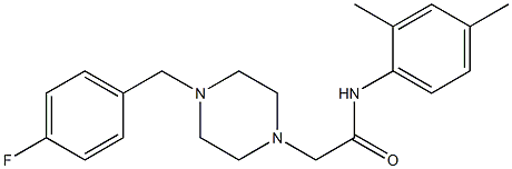 N-(2,4-dimethylphenyl)-2-[4-[(4-fluorophenyl)methyl]piperazin-1-yl]acetamide Struktur