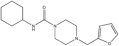 N-cyclohexyl-4-(furan-2-ylmethyl)piperazine-1-carboxamide Struktur