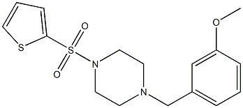 1-[(3-methoxyphenyl)methyl]-4-thiophen-2-ylsulfonylpiperazine Struktur