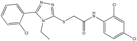 2-[[5-(2-chlorophenyl)-4-ethyl-1,2,4-triazol-3-yl]sulfanyl]-N-(2,4-dichlorophenyl)acetamide Struktur