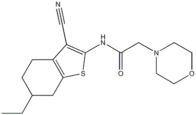 N-(3-cyano-6-ethyl-4,5,6,7-tetrahydro-1-benzothiophen-2-yl)-2-morpholin-4-ylacetamide Struktur