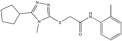 2-[(5-cyclopentyl-4-methyl-1,2,4-triazol-3-yl)sulfanyl]-N-(2-methylphenyl)acetamide Struktur