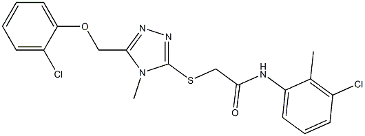 N-(3-chloro-2-methylphenyl)-2-[[5-[(2-chlorophenoxy)methyl]-4-methyl-1,2,4-triazol-3-yl]sulfanyl]acetamide Struktur