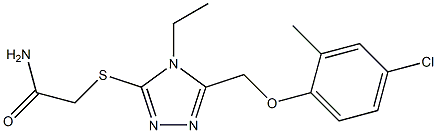 2-[[5-[(4-chloro-2-methylphenoxy)methyl]-4-ethyl-1,2,4-triazol-3-yl]sulfanyl]acetamide Struktur