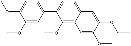 2-(3,4-dimethoxyphenyl)-6-ethoxy-1,7-dimethoxynaphthalene Struktur