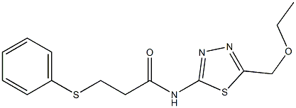 N-[5-(ethoxymethyl)-1,3,4-thiadiazol-2-yl]-3-phenylsulfanylpropanamide Struktur