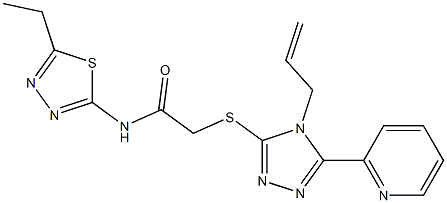 N-(5-ethyl-1,3,4-thiadiazol-2-yl)-2-[(4-prop-2-enyl-5-pyridin-2-yl-1,2,4-triazol-3-yl)sulfanyl]acetamide Struktur