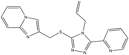 2-[(4-prop-2-enyl-5-pyridin-2-yl-1,2,4-triazol-3-yl)sulfanylmethyl]imidazo[1,2-a]pyridine Struktur