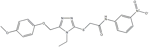 2-[[4-ethyl-5-[(4-methoxyphenoxy)methyl]-1,2,4-triazol-3-yl]sulfanyl]-N-(3-nitrophenyl)acetamide|