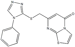 7-[(4-phenyl-1,2,4-triazol-3-yl)sulfanylmethyl]-[1,3]thiazolo[3,2-a]pyrimidin-5-one Struktur